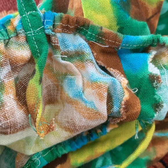 VTG Handmade 2 piece outfit XS XXS colorful AOP - Picture 9 of 10